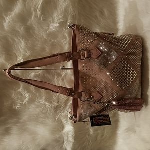 MAUVE DIAMOND PATTERN TOTE